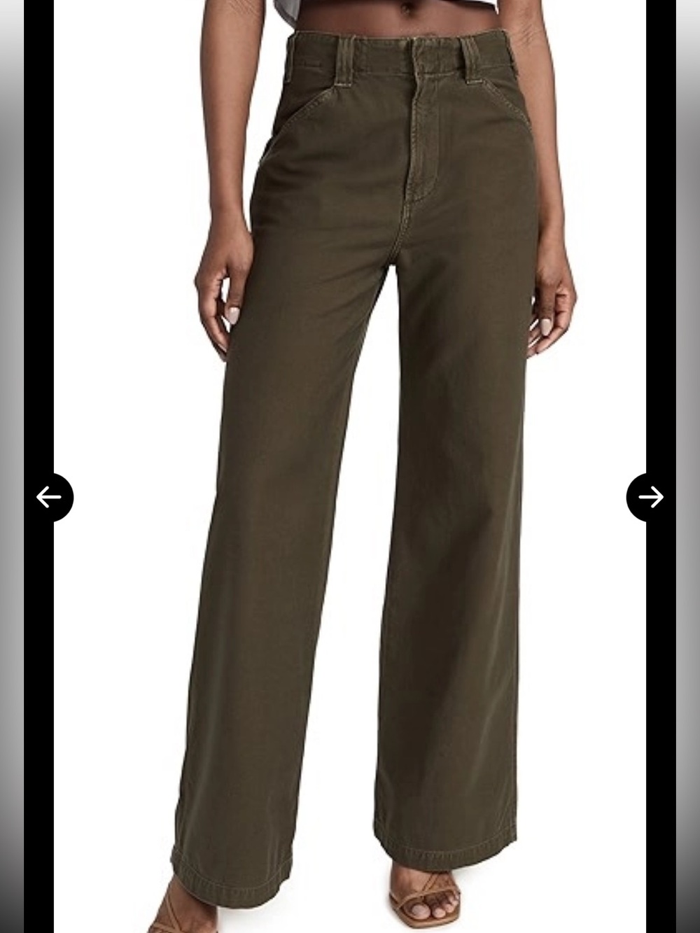 Citizens of Humanity Olive Green Wide Leg Utility Pants Size 30